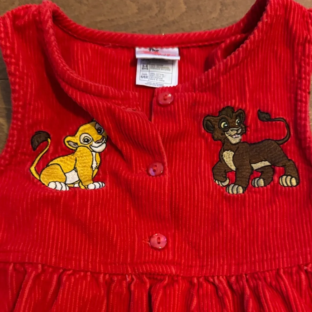 Disney Simba’s Pride Rare Vintage Jumper Red Lion King size 6/6x Valentine’s Day - Picture 2 of 4